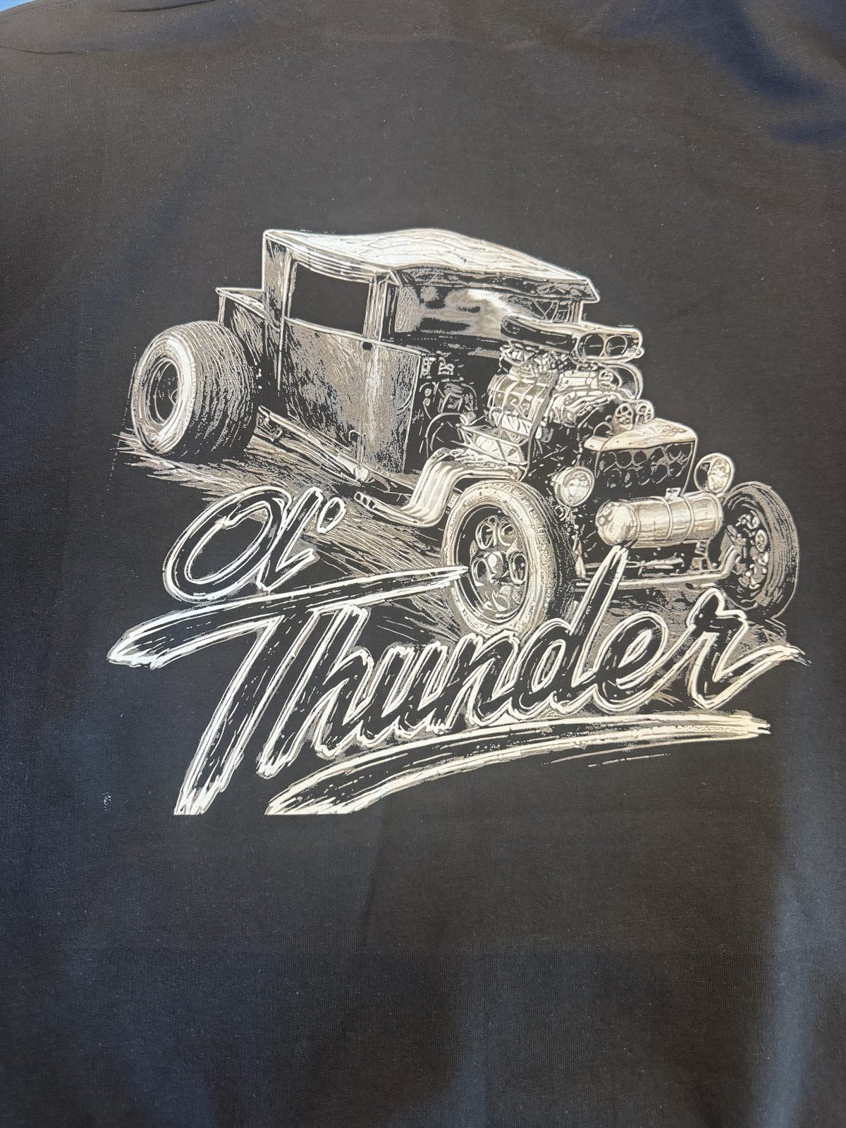 Ol' Thunder / Michael John Marick memorial hoodie back print &mdash; hot rod memorial
